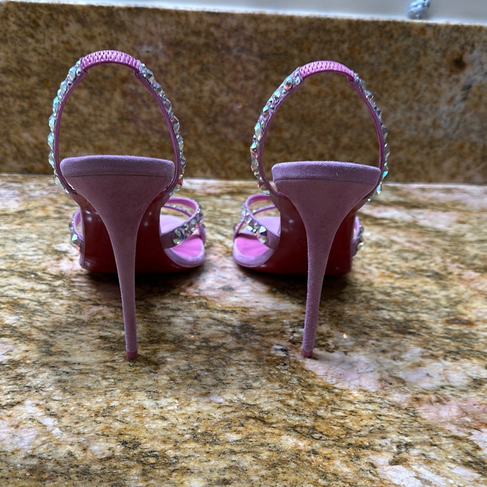 Christian Louboutin Pink Embellished Heels - Picture 6 of 11